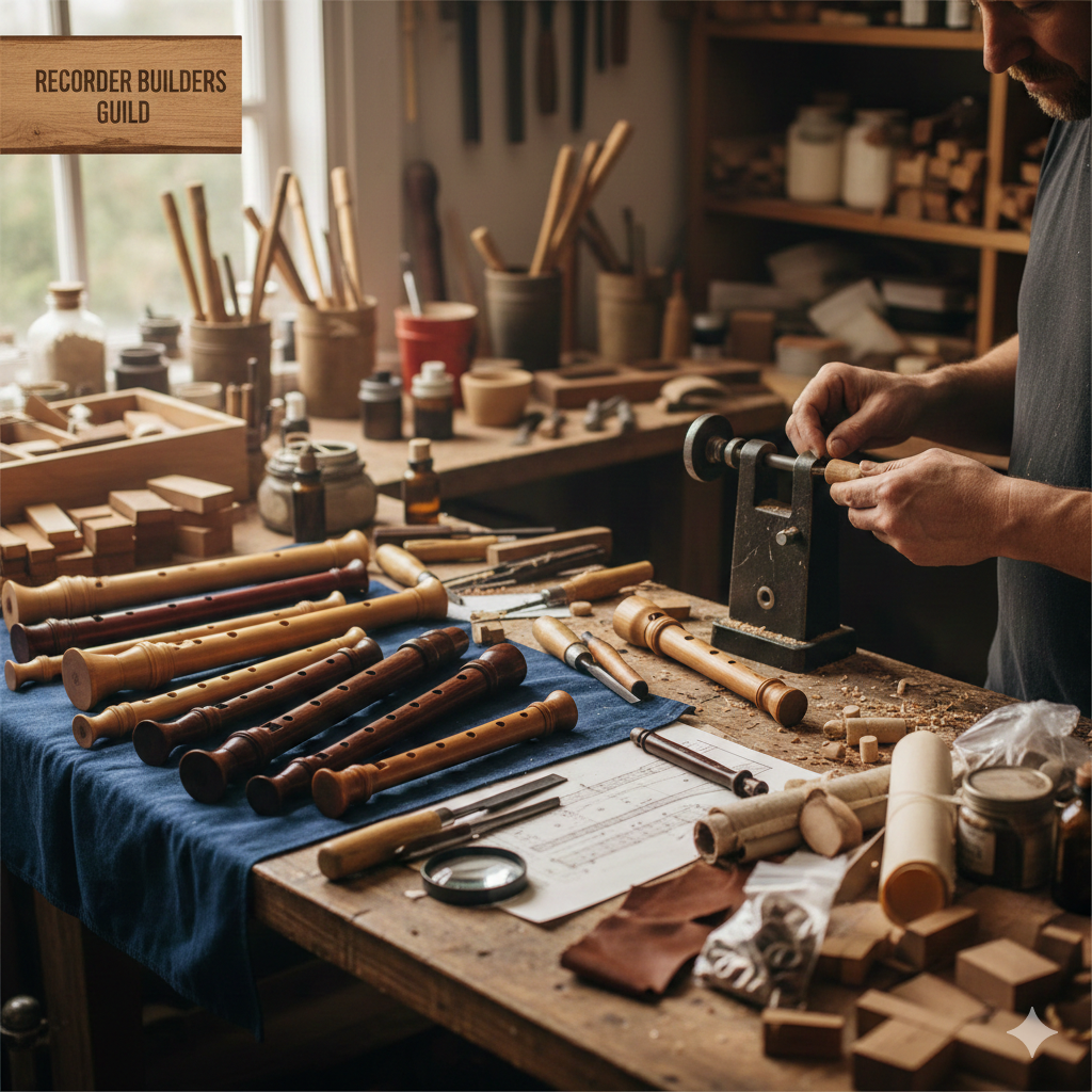 AI gegenereerd plaatje van een blokfluitbouwer
